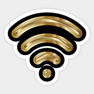 Creative Wireless Golden Wifi/Internet Signal Bars Sticker